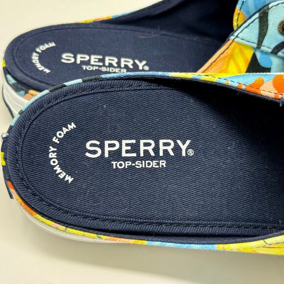Sperry Top Sider Mule Canvas Slip On Cute Floral Womens 9M K.8.7 - Picture 10 of 13